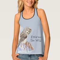 "Embrace the Wild" Animal Wildlife Quote with Owl Tank Top