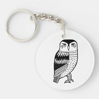 Wise Owl black Keychain