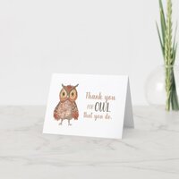 Adorable Brown Owl Thank You Appreciation