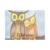 Beautiful Watercolor Owl Lovers Doormat