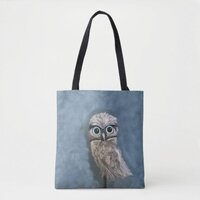 Gold and Silver Burrowing Owl Decor Tote Bag