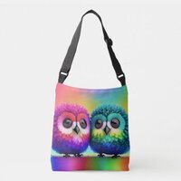  Little Rainbow Owls -ART by Lisa-Dawn Designs Crossbody Bag
