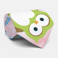 Cute Owls, Owl Pattern, Colorful Owls, Baby Owls Neck Tie