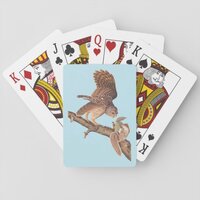 Audubon's Barred Owl and Squirrel Odd Friends Playing Cards