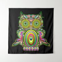 Owl Psychedelic Popart Tapestry