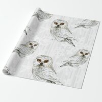 Winter White Owl Pattern 10 Wrapping Paper