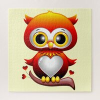 Baby Owl Love Heart Cartoon  Jigsaw Puzzle