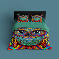 Colorful Owl Duvet Cover