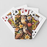 Owls & Flowers | Modern Haeckel   Playing Cards