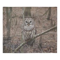 Gorgeous Barred Owl in Forest Duvet Cover