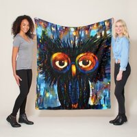 Brilliant and Wise Owl Fleece Blanket