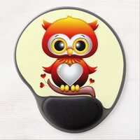 Baby Owl Love Heart Cartoon  Gel Mouse Pad