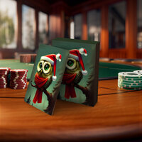 Rustic Vintage Cute Santa Owl Christmas Playing Cards