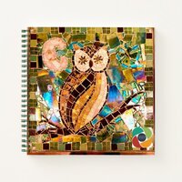 Owl mosaic spiral journal