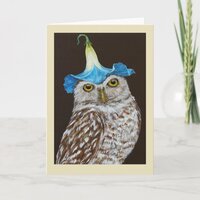 Olive the burrowing owl card