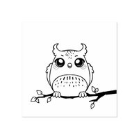Cute Cartoon Owl Rubber Art Stamp For Kids