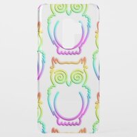 Owl Psychedelic Neon Light Button Uncommon Samsung Galaxy S9 Plus Case