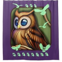 The Majestic Brown Owl Shower Curtain