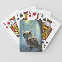 Owl in the forest at night  playing cards