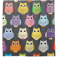 Colorful Owls Shower Curtain