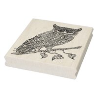 Inspired Magic Owl Sitting On Branch Rubber Stamp