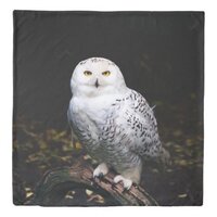 Majestic winter snowy owl duvet cover