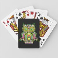Owl Psychedelic Popart Tapestry Magnet Bottle Open Playing Cards