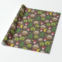 Owls In The Forest Wrapping Paper