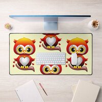 Baby Owl Love Heart Cartoon  Desk Mat