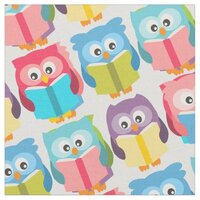 Cute reading owls fabric