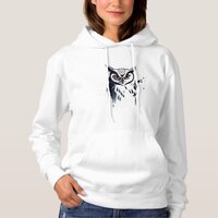 Wise Owl T-Shirt Brush Design Hoodie