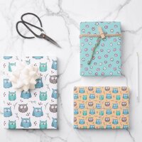 Owls Wrapping Paper Sheets
