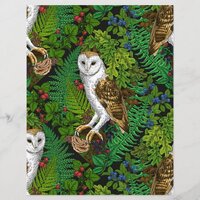 Owls, ferns, oak and berries