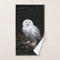 Majestic winter snowy owl bath towel set
