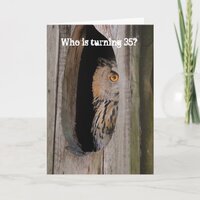 Editable Age Owl Lover Birthday Card