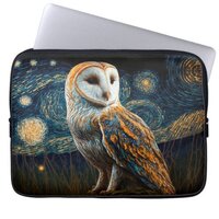 Starry Barn Owl Laptop Sleeve