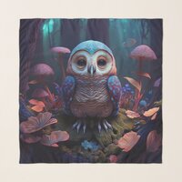 Mushroom Forest Owl Scarf