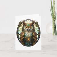 Stained Glass Owl 1 Card