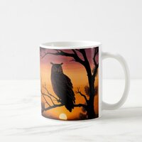 Owl Sunset Silhouette  Coffee Mug
