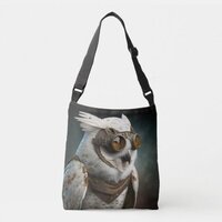 Steampunk Snowy Owl Crossbody Bag