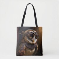 Steampunk Barn Owl Tote Bag