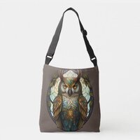 Stained Glass Owl 1 Crossbody Bag