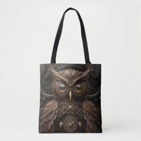 Ornate Clockwork Owl Tote Bag