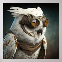 Steampunk Snowy Owl Poster