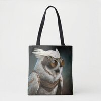 Steampunk Snowy Owl Tote Bag
