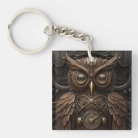 Ornate Clockwork Owl Keychain