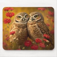Burrowing Owls in Love Mouse Pad