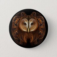 Fractal Owl #1 Button