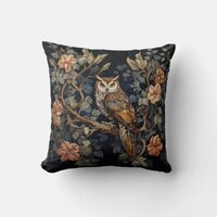 Owl Fabric Design #1 Throw Pillow