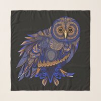 Lapis Paisley Owl Scarf
